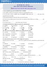 Đề số 4 - Đề kiểm tra học kỳ 2 - Tiếng Anh 9 mới